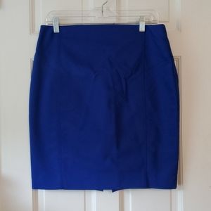 Express blue structured pencil skirt